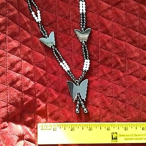 🆕 Hematite & Butterfly 🦋 Pendant Necklace